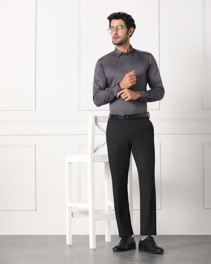 Charcoal Grey Slim Fit Formal Shirt