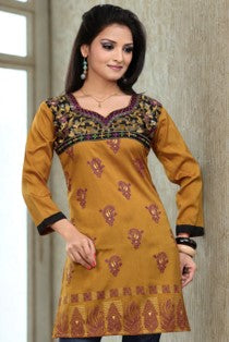 Mustard Muse Embroidered Tunic