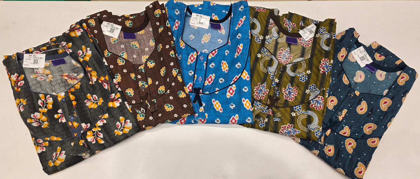 NIGHTIES  5pcs @ 599/-