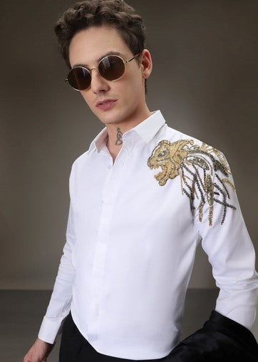 White Majesty Embroidered Shirt