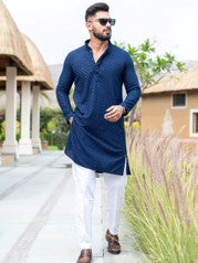 Midnight Blue Kurtha Set