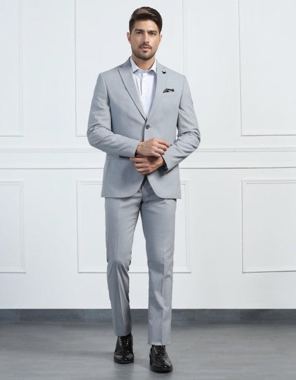 Light Grey Modern Slim Fit Suit