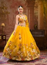 Golden Glow Floral Lehenga