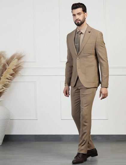 Camel Brown Formal Suit